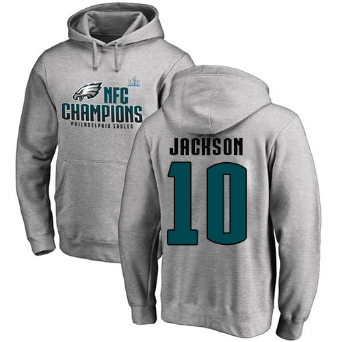 Men Philadelphia Eagles #10 DeSean Jackson Ash One Color NFL Pullover Hoodie Sweatshirts->philadelphia eagles->NFL Jersey